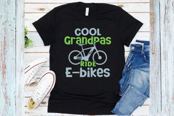Cool Grandpas Ride E-Bikes: A Versatile T-Shirt Graphics Asset