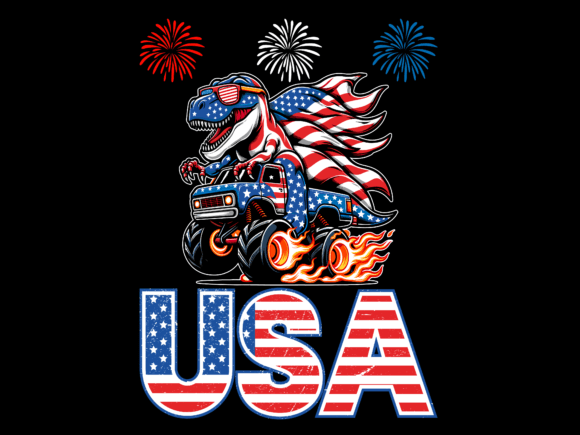 Design Review: USA Flag T-Rex Monster Truck Graphic