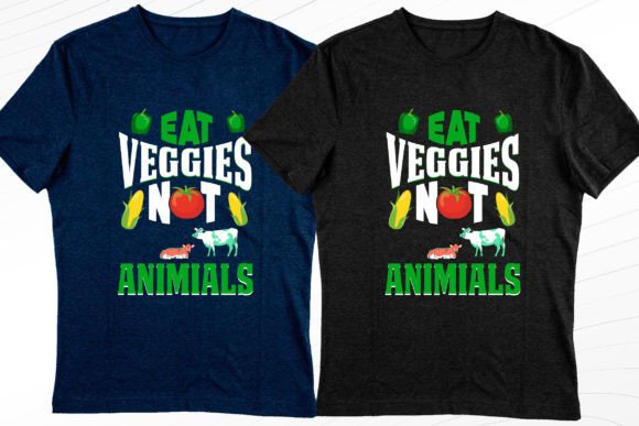 Eat Veggies Not Animals Cool Tee Design