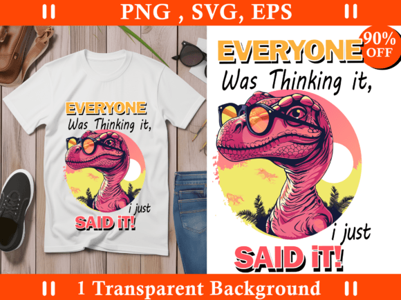 Reviewing a Funny Dino Graphic for T-Shirt Marketing
