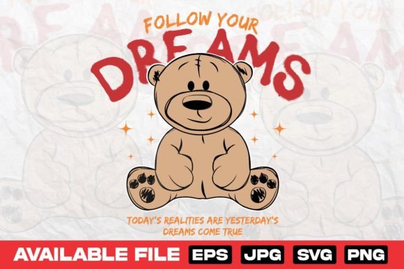 Vintage Bear Doll Urban Streetwear Graphics for T-Shirt Designs